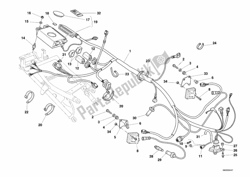 Alle onderdelen voor de Motorbesturingseenheid van de Ducati Superbike 748 R Single-seat 2000